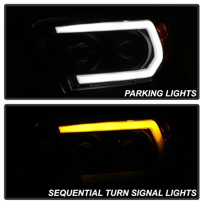Spyder 16-18 Toyota Tacoma Projector Headlights - Seq LED Turn - Black - PRO-YD-TT16-LB-BK 5085818