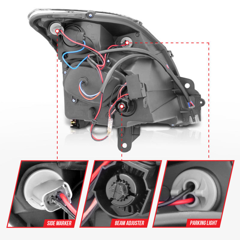 Anzo 2007-2012 Nissan Sentra Projector Headlights Black
