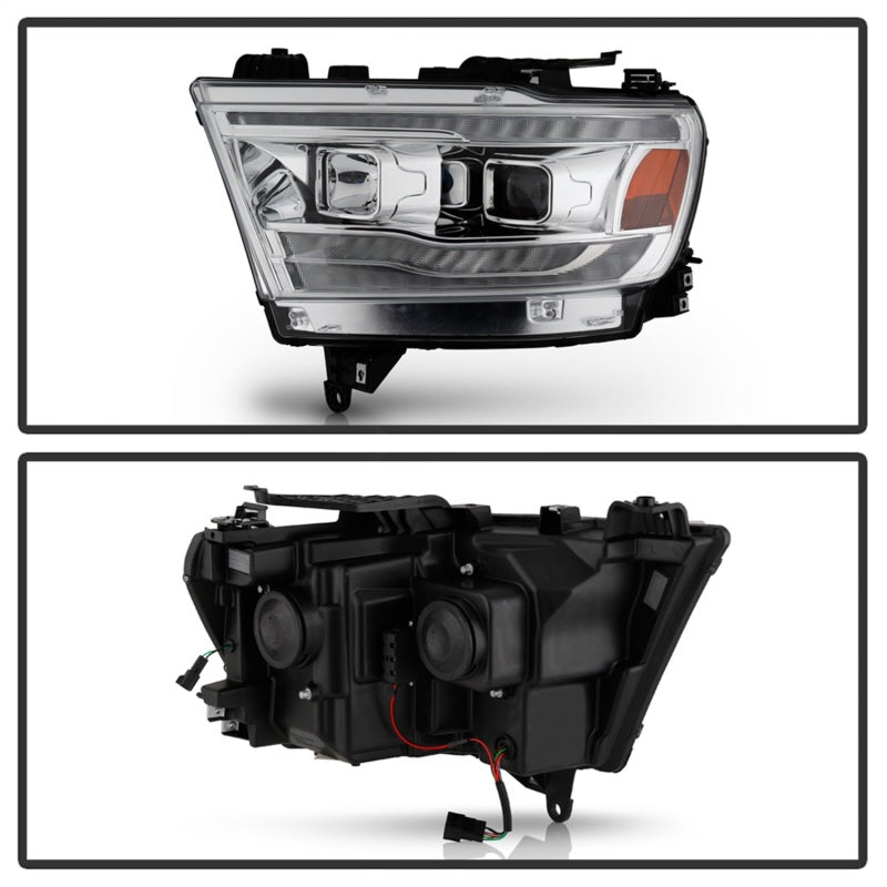 Spyder Dodge Ram 19-20 Halogen Model Projector Headlights Chrome PRO-YD-DR19HALSI-SEQ-C 5087409
