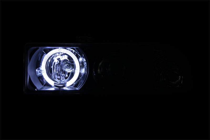 Anzo 1998-2005 Chevrolet S-10 Projector Headlights w/ Halo Black