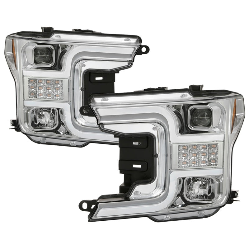Spyder Signature Ford F150 18-19 (Halogen Model) Proj. Headlights - Chrome (PRO-YD-FF15018-LBSEQ-C) 5086631