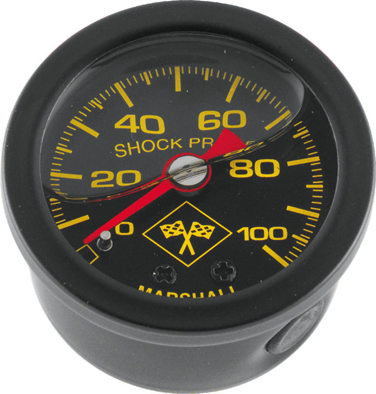 Bikers Choice 0-100 PSI Oil Pressure Gauge Black Face Black Bezel Liquid Filled Universal Custom 496460