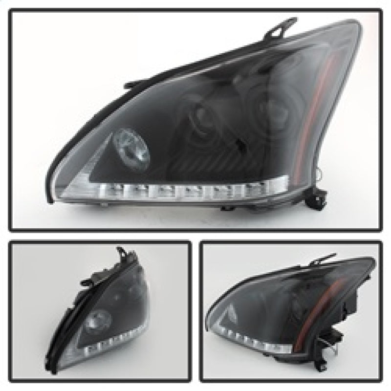 Spyder Lexus RX330 2004-2006 Projector Headlights Halogen Model- DRL LED Blk PRO-YD-LRX35004-DRL-BK 5076779