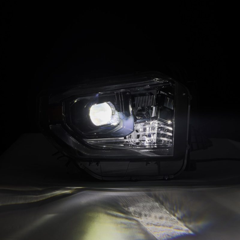 AlphaRex 14-21 Toyota Tundra LUXX-Series LED Proj Headlights Alpha-Blk w/Actv Light & Seq. Sig + DRL 880836 *Discontinued