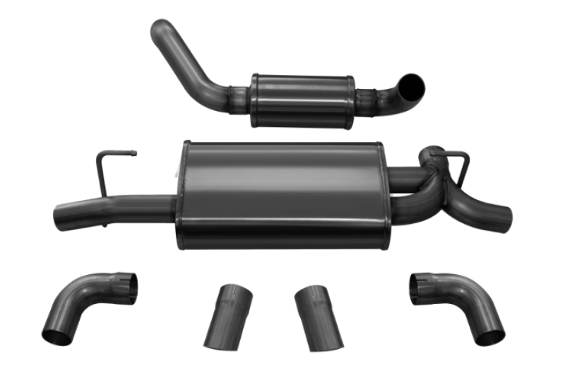 Corsa 18+ Jeep Wrangler JL 2.5in Dual Rear Turn Down Exit Black Touring Axle-Back Exhaust 21015BLK