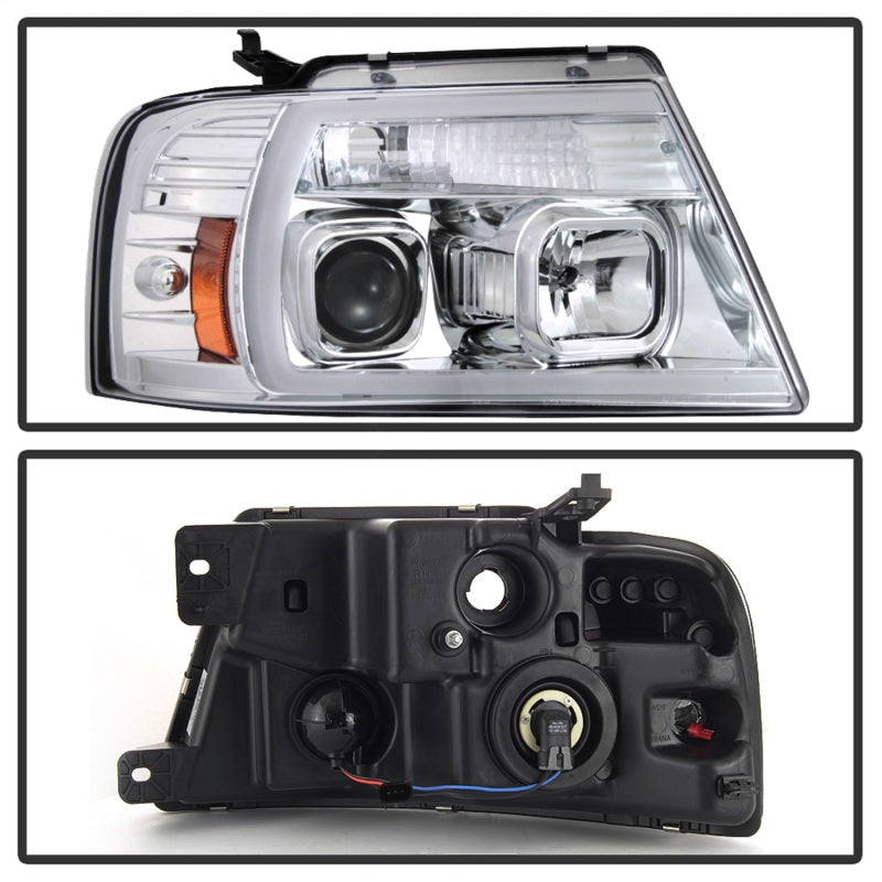 Spyder 04-08 Ford F-150 Light Bar Projector Headlights - Chrome (PRO-YD-FF15004V2-LB-C) 5084637