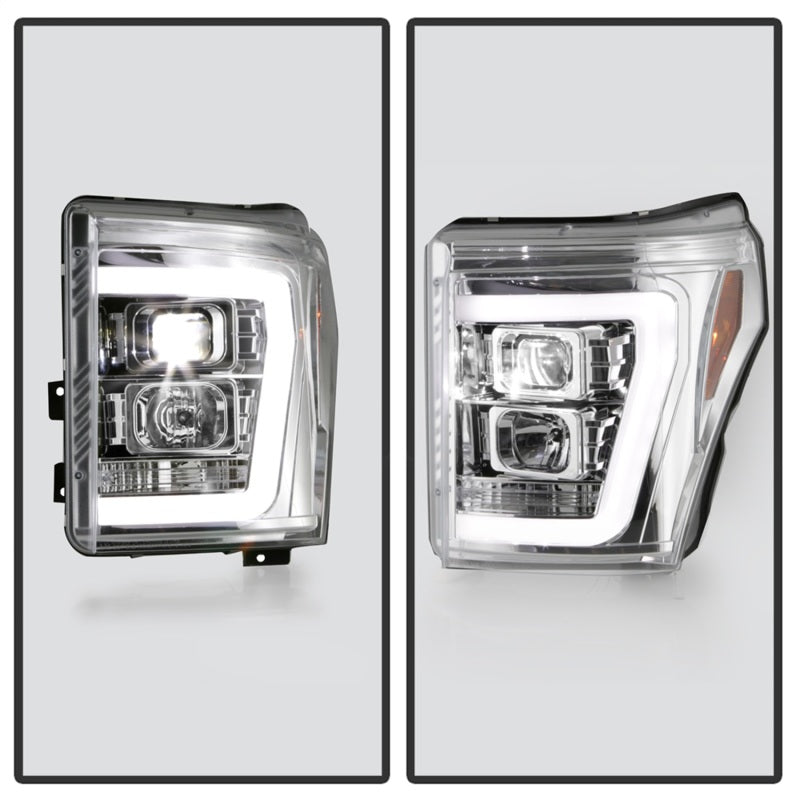 Spyder Ford F250/350/450 11-16 V2 High-Power LED Headlights-White Light Bar-Chrome PRO-YD-FS11V2PL-C 5087881