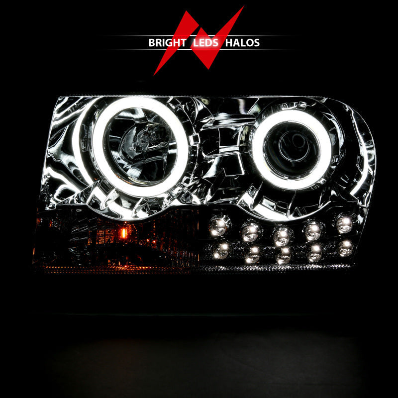 Anzo 2005-2010 Chrysler 300 Projector Headlights w/ Halo Chrome
