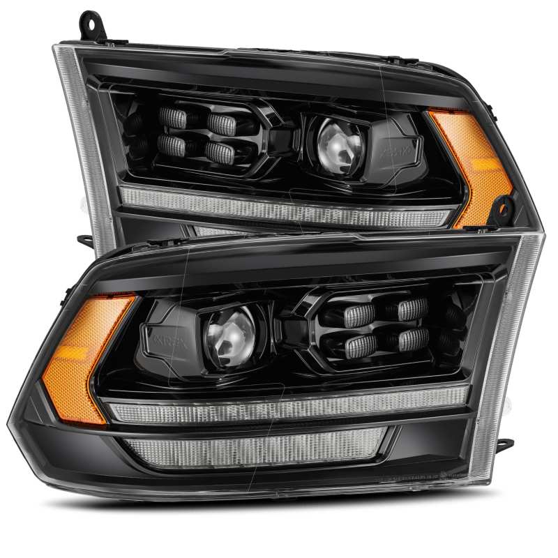 AlphaRex 09-18 Dodge Ram 1500HD PRO-Series Proj Headlights Plank Style Alpha Black w/Seq Signal/DRL 880524 *Discontinued