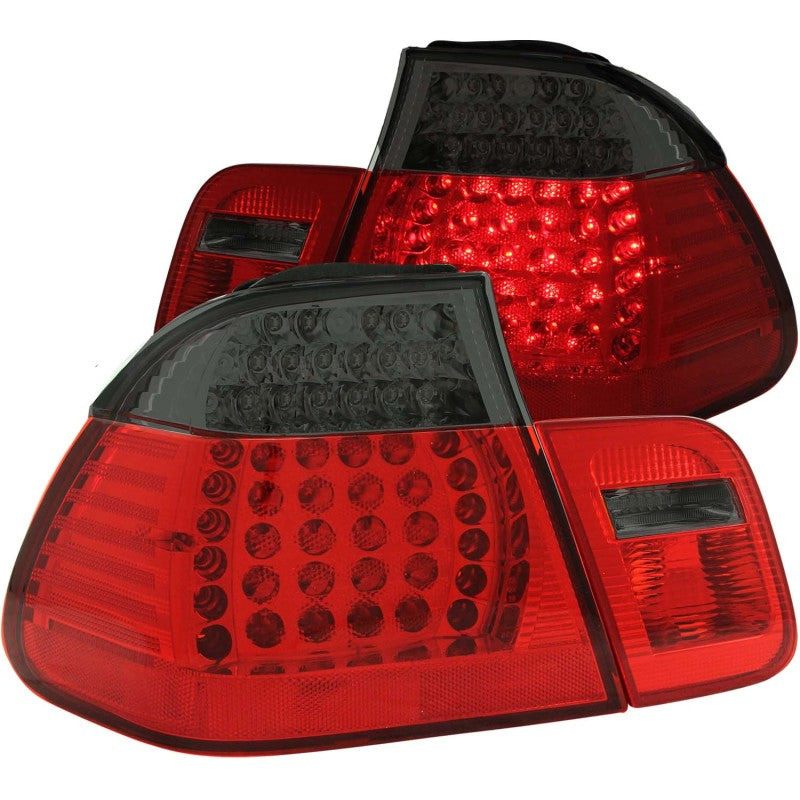 Anzo 1999-2001 BMW 3 Series E46 LED Tail lights Red/Smoke 2pc