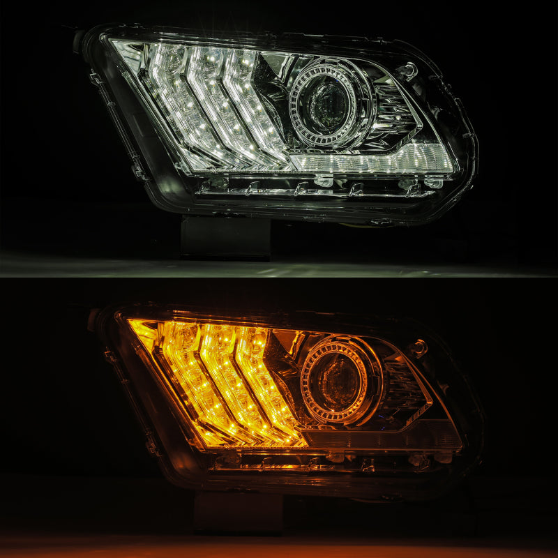 AlphaRex 10-12 Ford Mustang PRO-Series Projector Headlights Plank Style Chrome w/Top/Bottom DRL 880111 *Discontinued