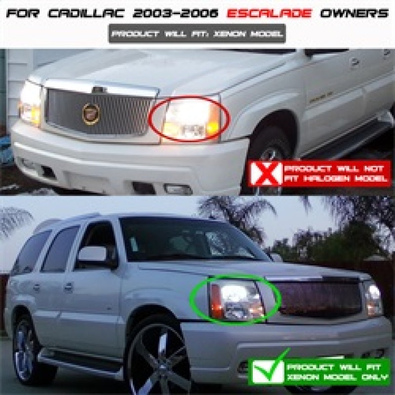 Spyder Cadillac Escalade 02-06 Projector Xenon/HID Model- LED Halo DRL Chrm PRO-YD-CE02-HID-DRL-C 5042279