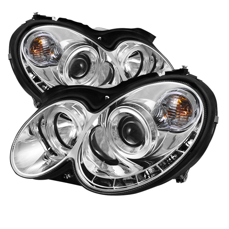 Spyder Mercedes Benz CLK 03-09 Projector Halogen Model- LED Halo DRL Chrm PRO-YD-MBCLK03-DRL-C 5038029
