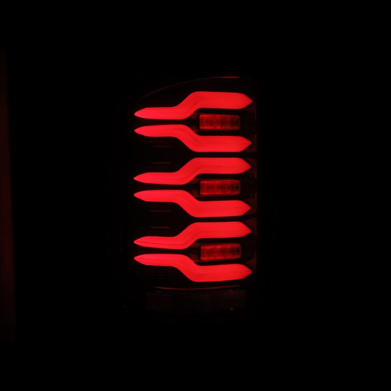 AlphaRex 14-18 GMC Sierra 1500/2500HD/3500HD LUXX-Series LED Tail Lights Blk/Red w/Actv Lgt Seq. Sig 630050 *Discontinued