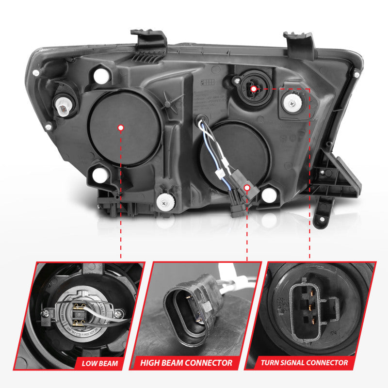Anzo 2007-2013 Toyota Tundra Projector Headlights w/ Halo Black (CCFL)