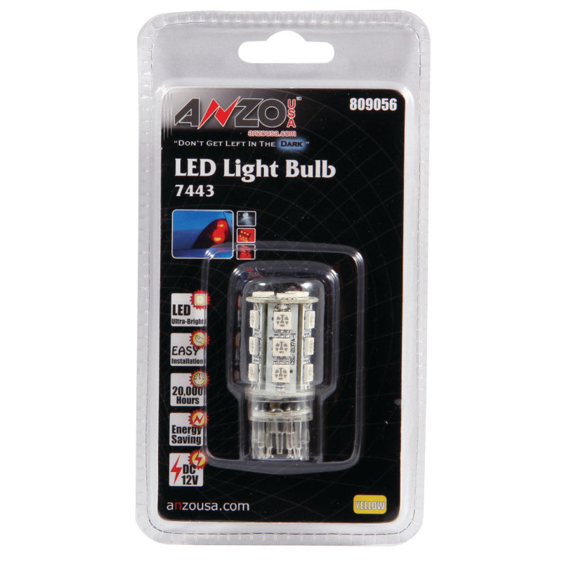 ANZO LED Bulbs Universal 7445 Amber - 18 LEDs 1 3/4in Tall 809056
