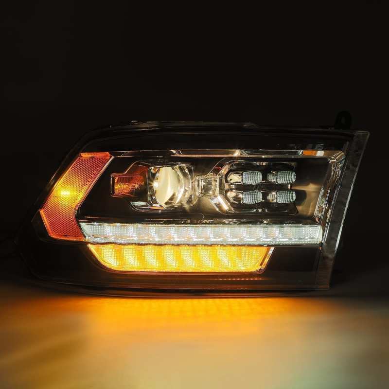 AlphaRex 09-18 Dodge Ram 1500HD PRO-Series Proj Headlights Plank Style Alpha Black w/Seq Signal/DRL 880524 *Discontinued