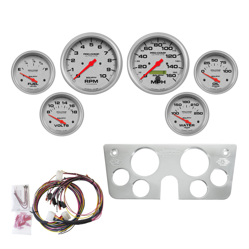 AutoMeter Ultra-Lite 67-72 Chevy Truck Dash Kit 6pc Tach / MPH / Temp / Oil / Volt 7045-UL