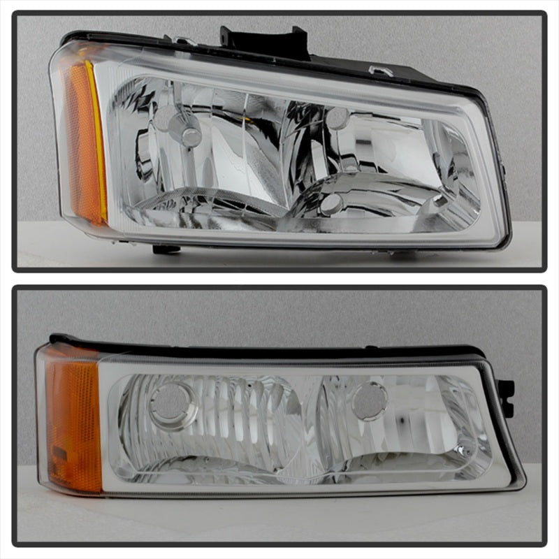 SPYDER Xtune Chevy Silverado 2500HD 03-06 Crystal Headlights w/ Bumper Lights Chrome HD-JH-CSIL03-AM-C-SET 5064912