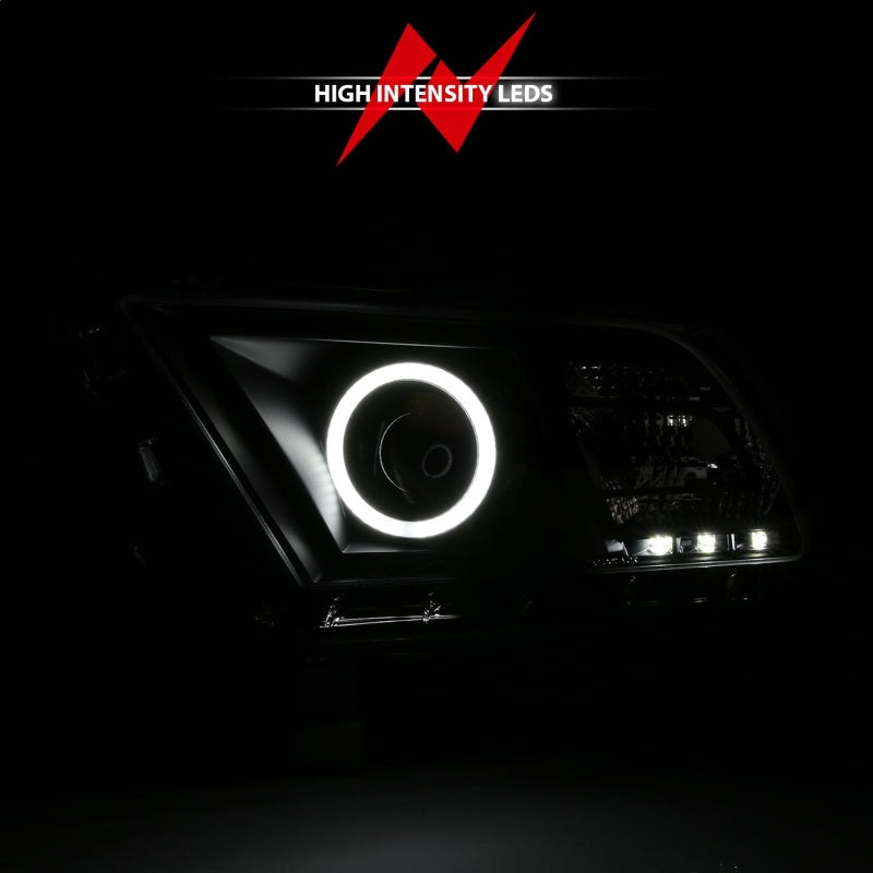 Anzo 2010-2014 Ford Mustang Projector Headlights w/ Halo Black (CCFL)