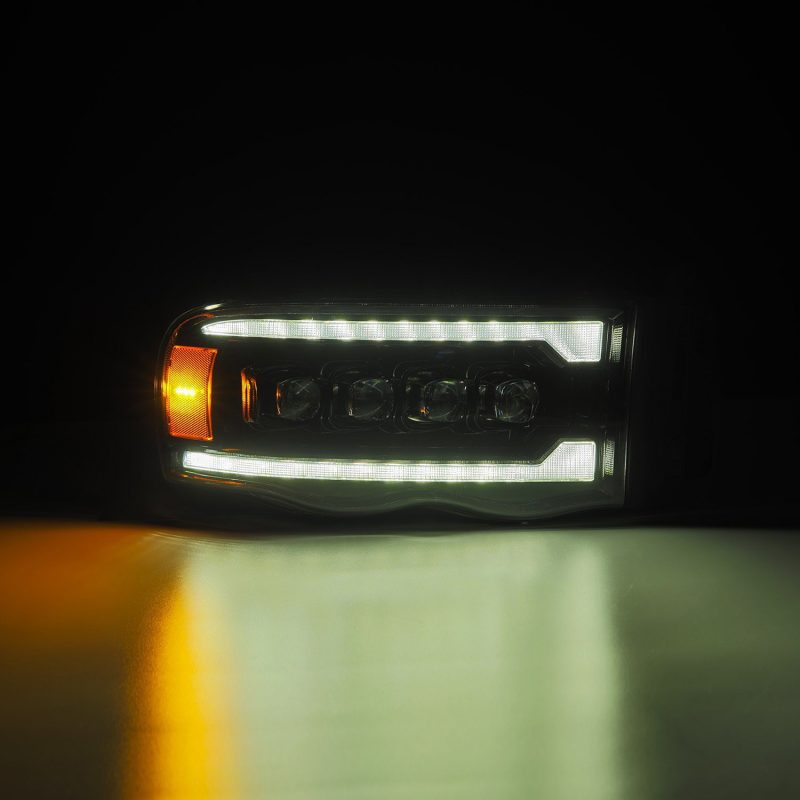AlphaRex 02-05 Dodge Ram 1500 NOVA LED Proj Headlights Alpha Black w/Activ Light/Seq Signal 880566 *Discontinued