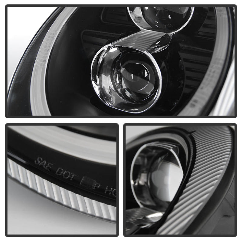 Spyder Porsche 911 997 2005-2009 Projector Headlights Halogen Model DRL LED Blk PRO-YD-P99705-DRL-BK 5080134