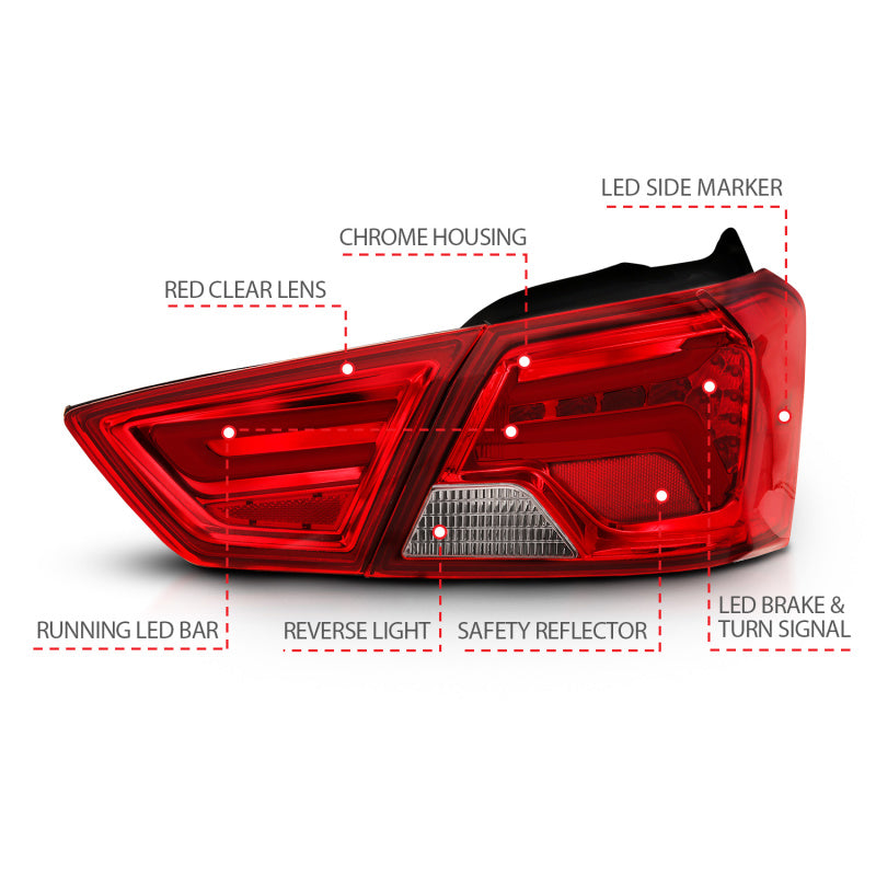 Anzo Chevy Impala 14-18 L.E.D Taillight  Red/Clear