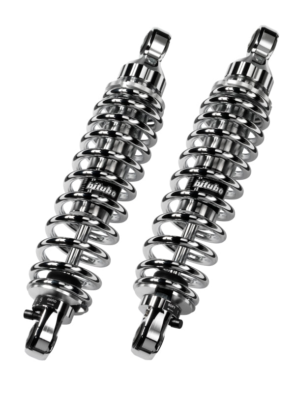 Bitubo Suspension Bitubo WME0 Twinshocks Adjustable: Spring Preload, Rebound, Length 296mm, Chrome Edition HD026WME03