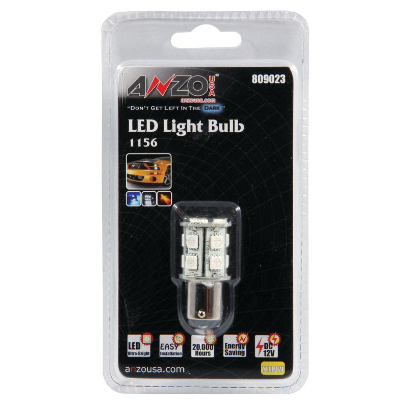 ANZO LED Bulbs Universal LED 1156 Amber - 13 LEDs 1 3/4in Tall 809023