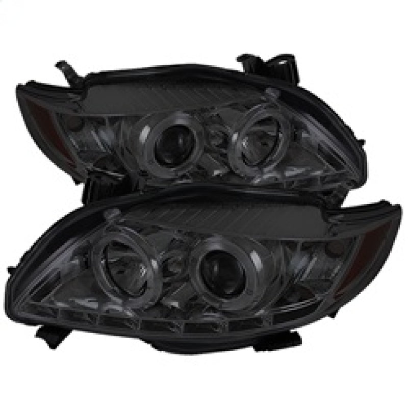 Spyder Toyota Corolla 09-10 Projector Headlights LED Halo DRL Smke High H1 Low H1 PRO-YD-TC09-DRL-SM 5032522