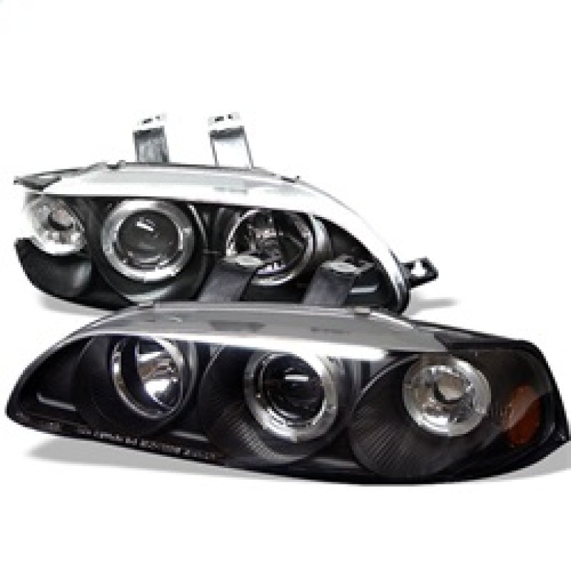 Spyder Honda Civic 92-95 2/3DR 1PC Projector LED Halo Amber Reflctr Blk PRO-YD-HC921P-23D-AM-BK 5010841