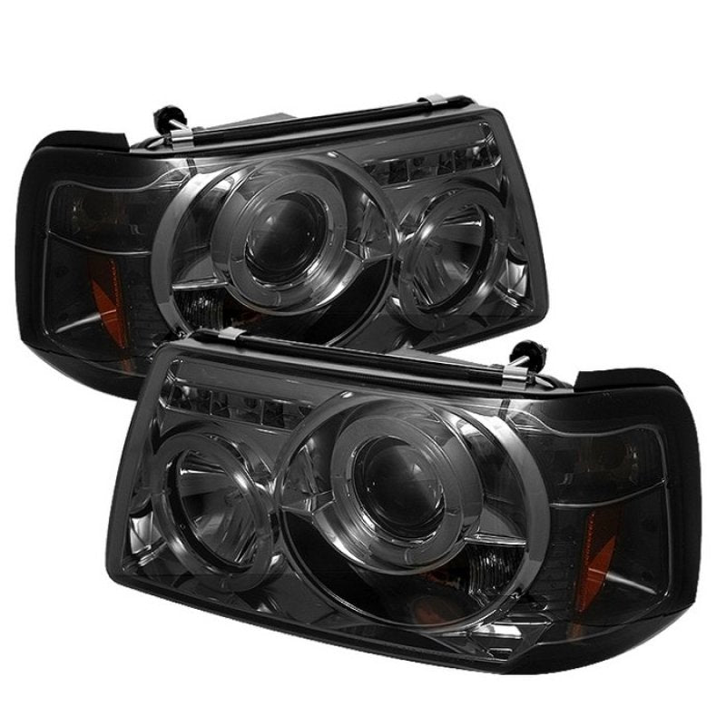 Spyder Ford Ranger 01-11 1PC Projector Headlights LED Halo LED Smke PRO-YD-FR01-1PC-HL-SM 5010513