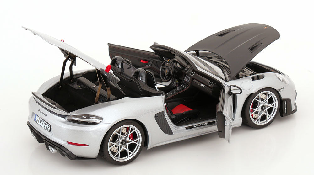 Norev 2023 Porsche 718 Spyder RS w/ Weissach Package GT Silver Metallic 1:18