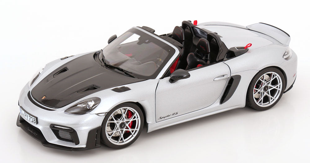 Norev 2023 Porsche 718 Spyder RS w/ Weissach Package GT Silver Metallic 1:18