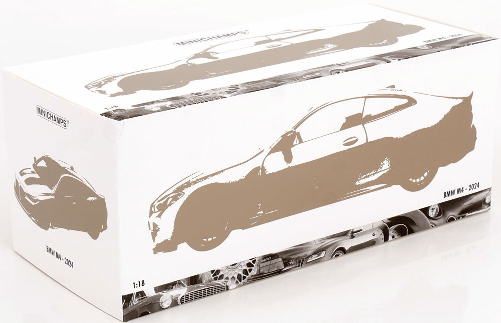 Minichamps 2024 BMW M4 Coupe (G82) w/ Carbon Roof Isle of Man Green Metallic 1:18