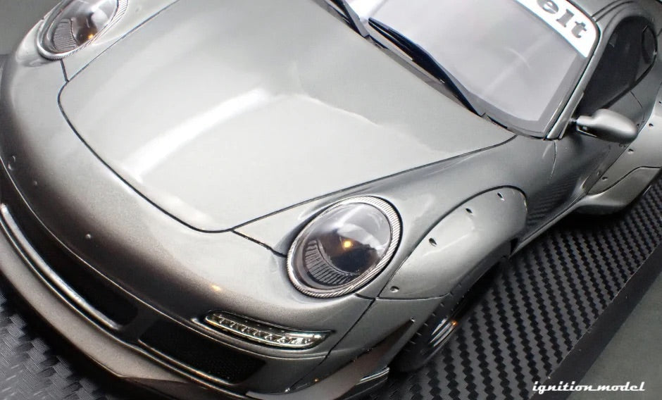 Ignition-Model Porsche 911 RWB 997 GT3 Gun Metallic Grey 1:18 *Damaged Box*