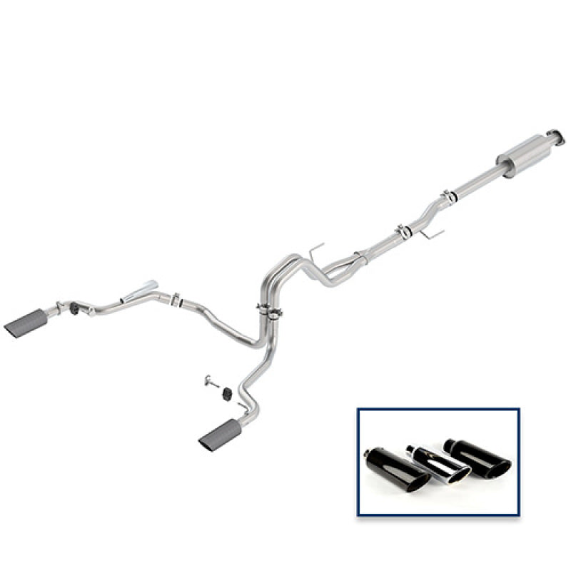 Ford Racing 15-18 F-150 3.5L Cat-Back Extreme Exhaust System Rear Exit w/ Carbon Fiber Tips M-5200-F1535DEFA