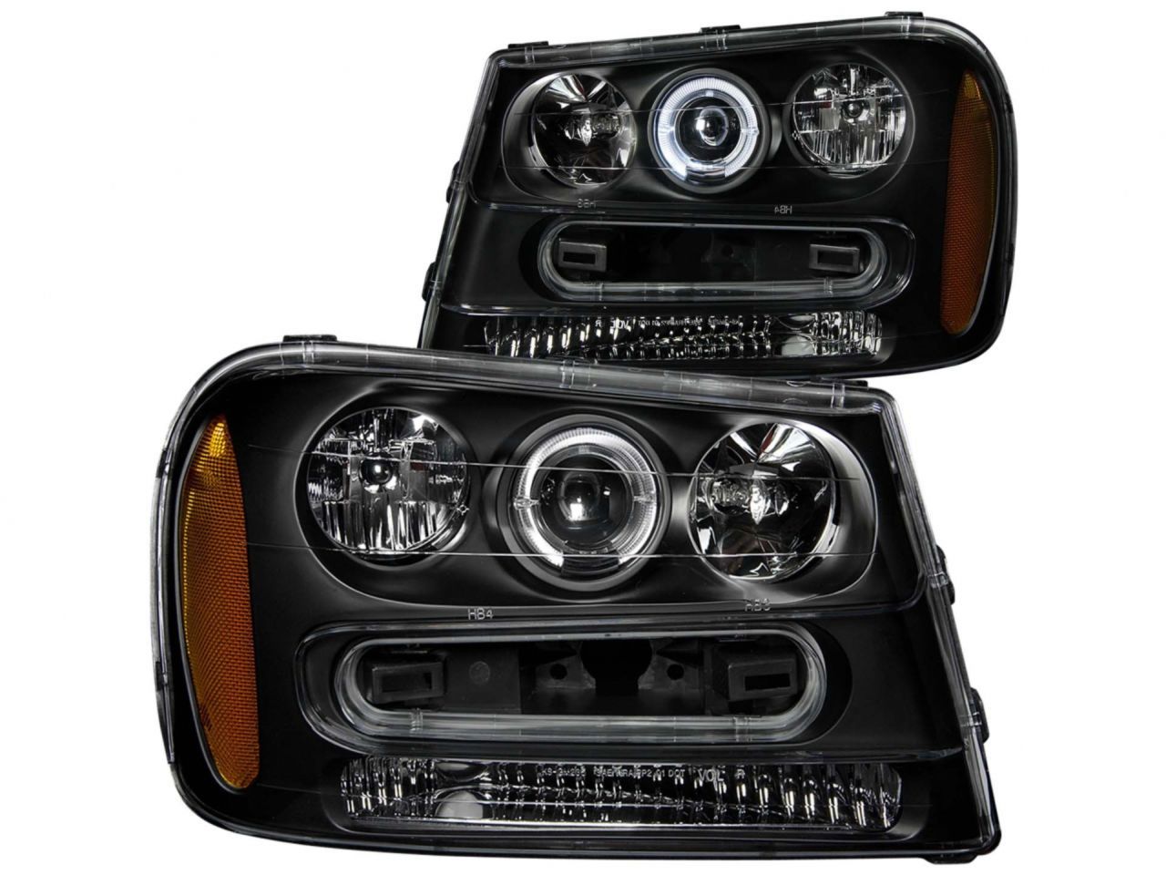 Anzo 2002-2009 Chevrolet Trailblazer Projector Headlights w/ Halo Black