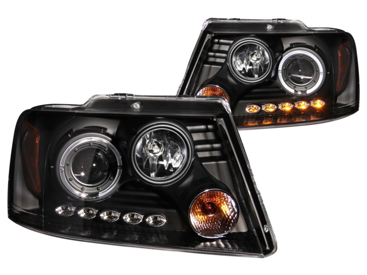 Anzo 2004-2008 Ford F-150 Projector Headlights w/ Halo and LED Black