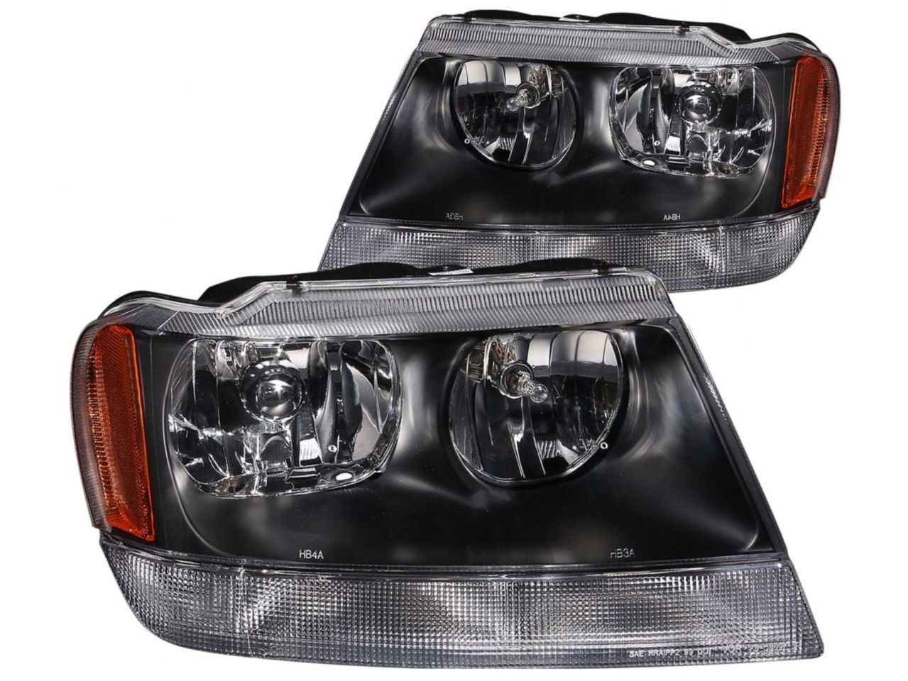 Anzo 1999-2004 Jeep Grand Cherokee Crystal Headlights Black