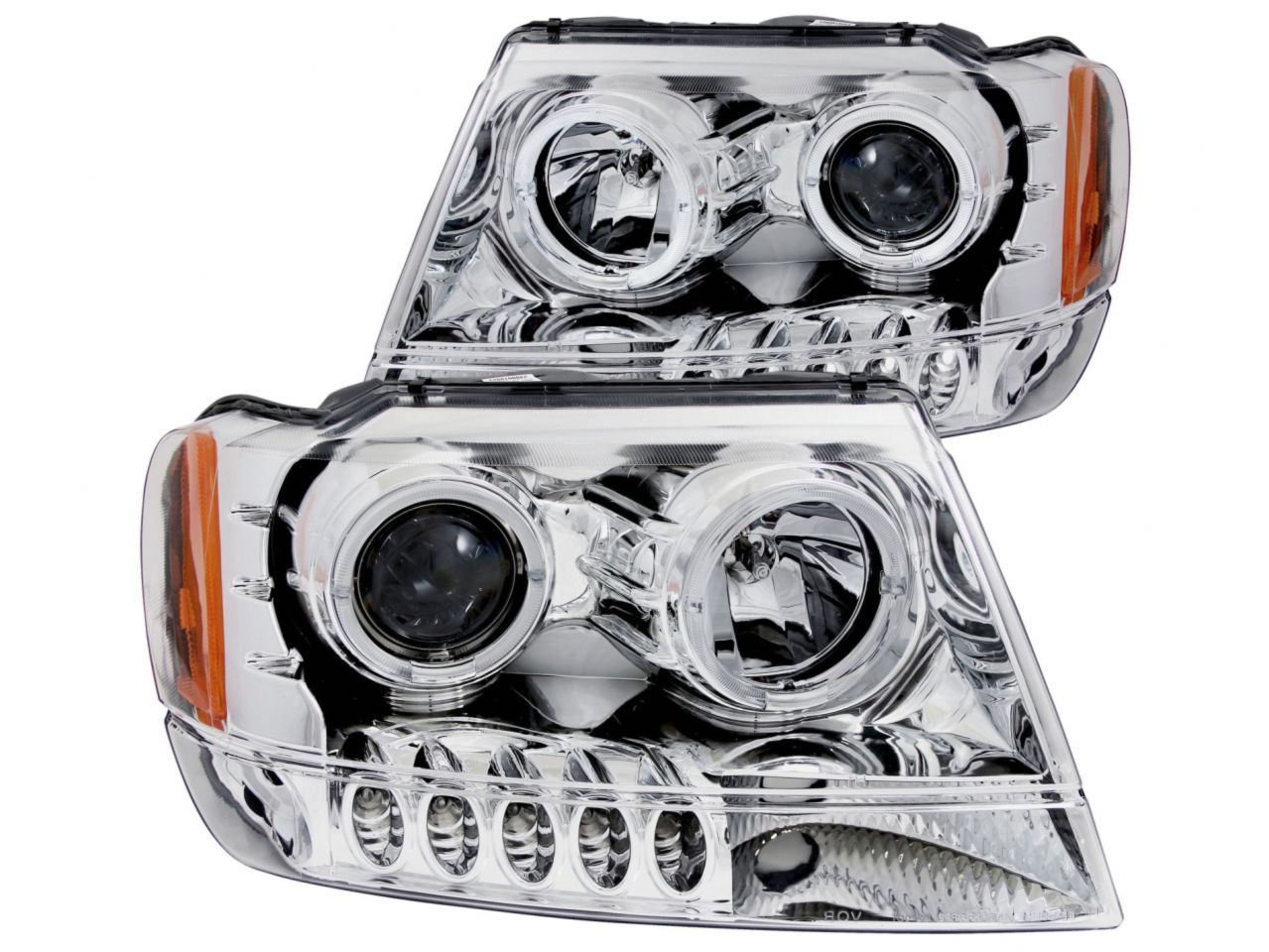 Anzo 1999-2004 Jeep Grand Cherokee Projector Headlights w/ Halo Chrome