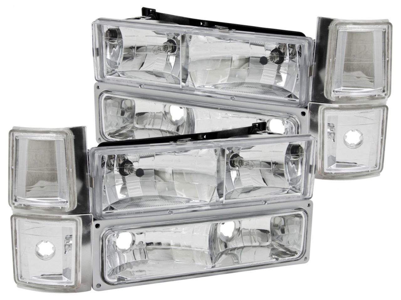 Anzo 1994-1998 Chevrolet C1500 Crystal Headlights Chrome w/ Signal and Side
