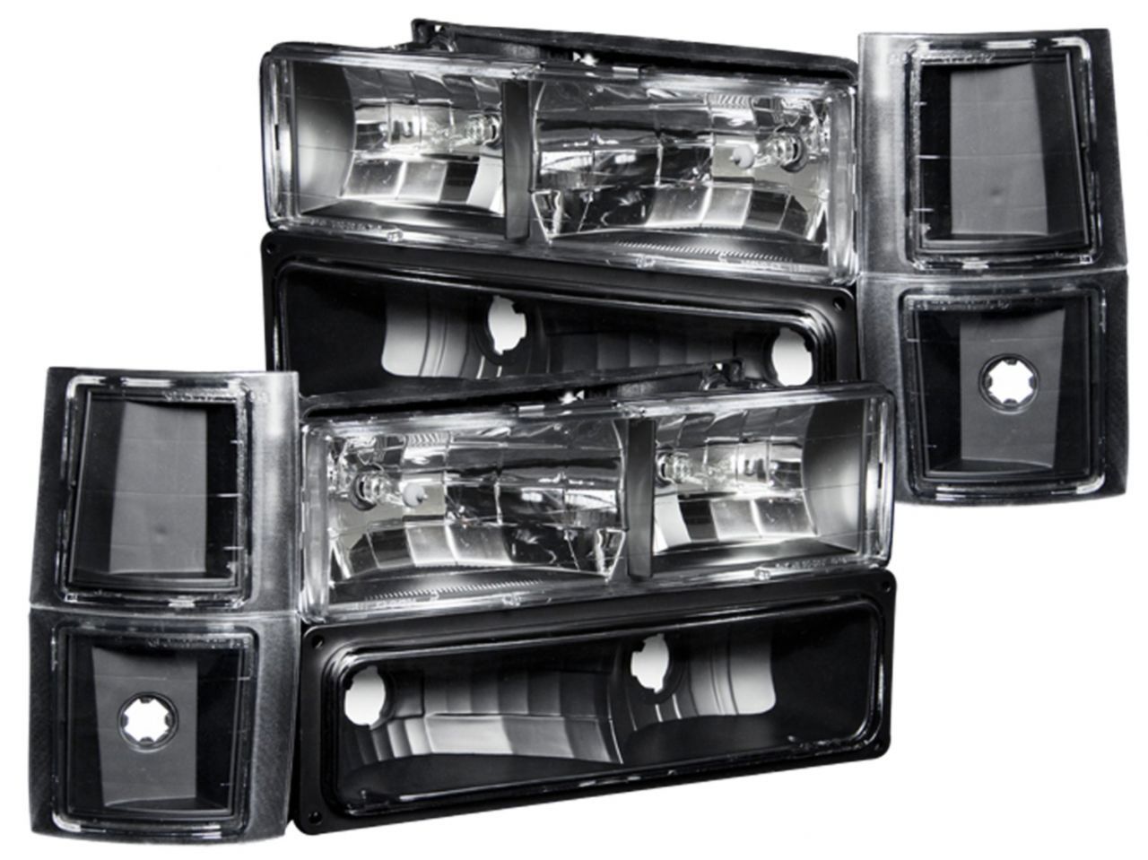 Anzo 1994-1998 Chevrolet C1500 Crystal Headlights Black