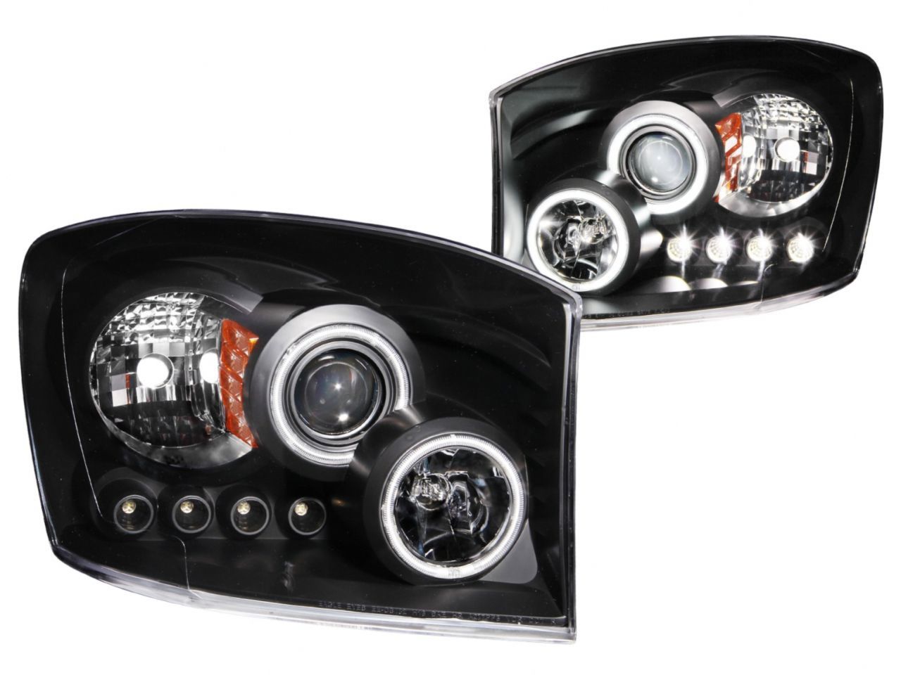 Anzo 2006-2008 Dodge Ram 1500 Projector Headlights w/ Halo Black (CCFL)