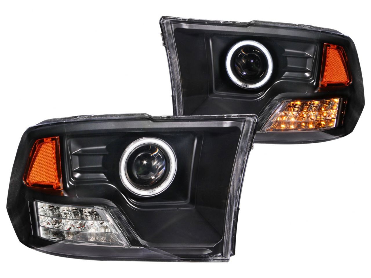 Anzo 2009-2015 Dodge Ram 1500 Projector Headlights w/ Halo Black (CCFL)
