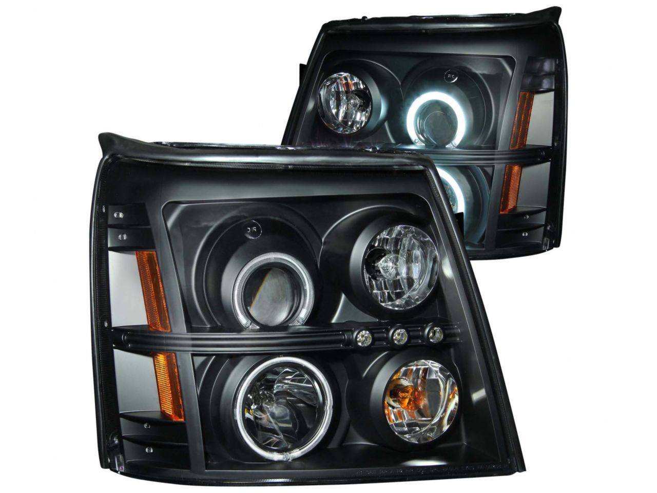 Anzo 2003-2006 Cadillac Escalade Projector Headlights w/ Halo Black (CCFL)