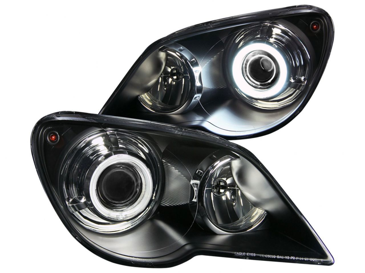 Anzo 2007-2008 Chrysler Pacifica Projector Headlights w/ Halo Black (CCFL)
