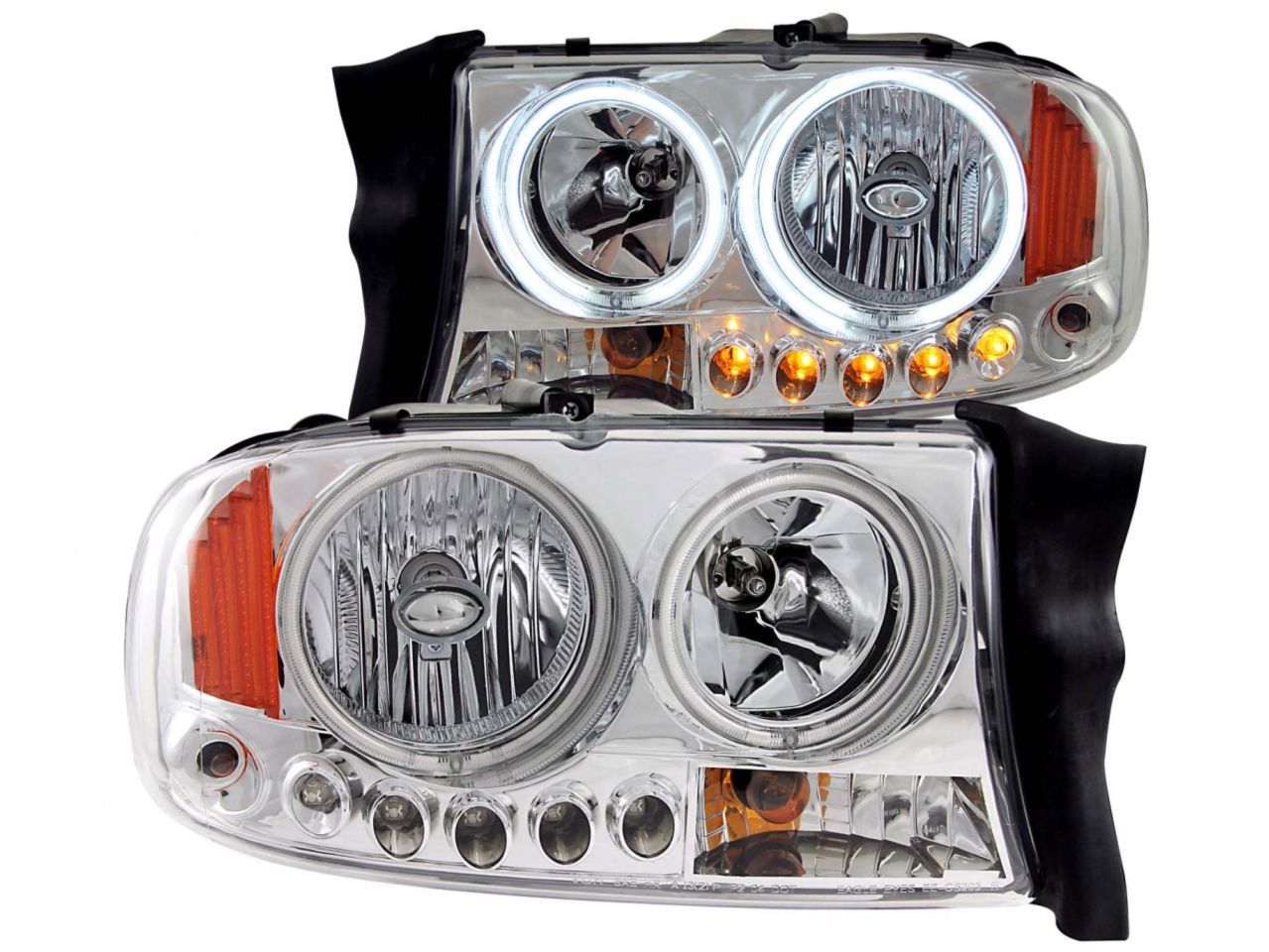 Anzo Projector Headlights With Halo Chrome 97-04 Dodge Dakota