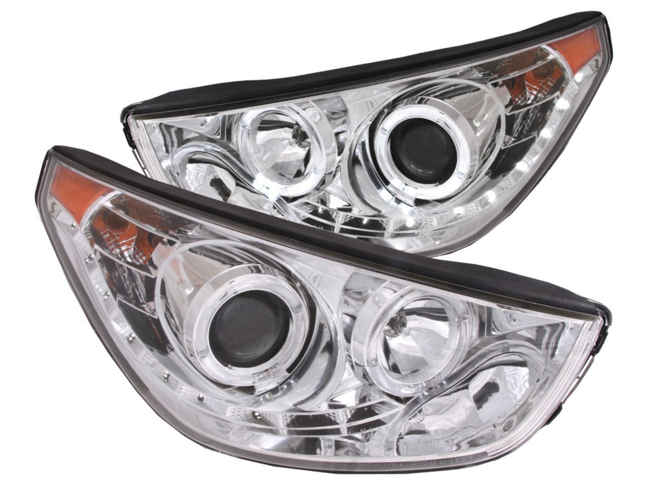 Anzo 2010-2014 Hyundai Tucson Projector Headlights w/ 2 Halos Chrome