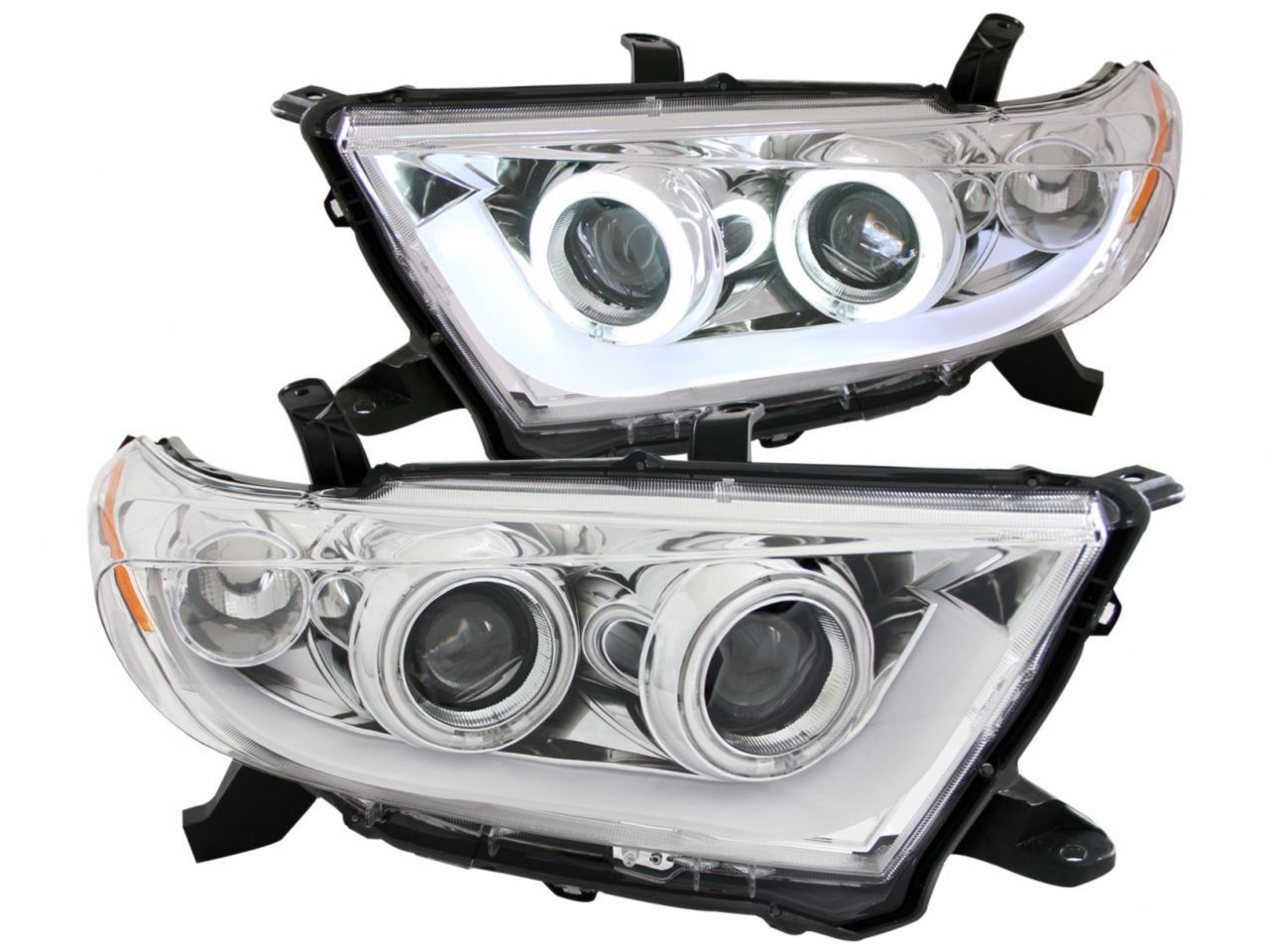 Anzo 2011-2013 Toyota Highlander Projector Headlights w/ Halo Chrome Halo
